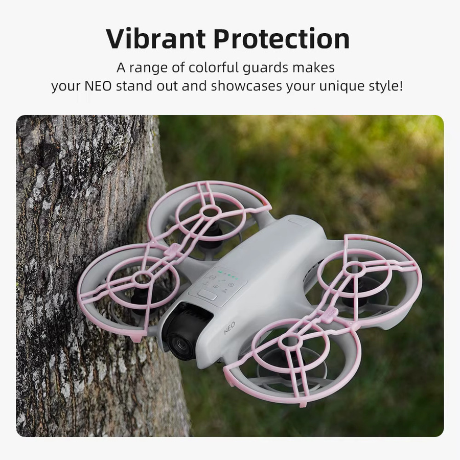 BRDRC Zubehör-Set für DJI Neo Drohne in Weiß mit Gimbal-Schutz, Objektiv-Kappe, Schutzfolie und Propellern - Bild 2
