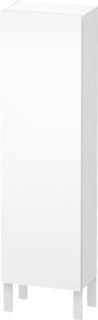 Duravit L-Cube Halbhochschrank für das Badezimmer, Weiß Supermatt, B/T/H: 40 x 24,3 x 132 cm, Tür links - Bild 1