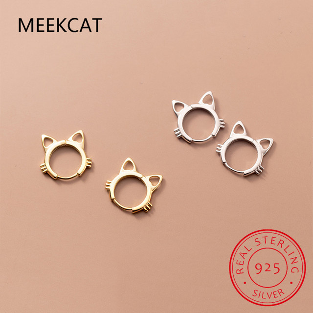 MEEKCAT Creolen 925 Silber, Katze, Kinder - Bild 1
