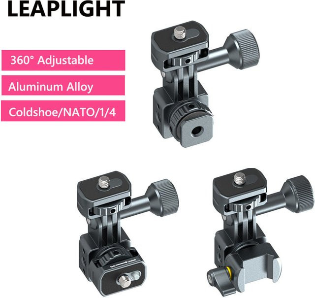 Quick Release Basis Adapter für GoPro 12 11 10, DJI und Insta360 x3 Ace Kamera Käfig Erweiterung, Schwarz - Bild 1