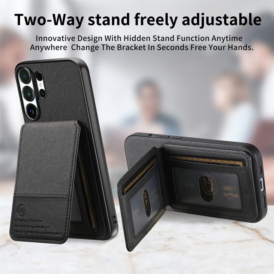 RFID Leder Wallet Handyhülle für Samsung Galaxy S26 Ultra S25 S24 FE S23 S22 S21 Plus A57 A37 A17 A07 A56 A36 A26 in Schwarz mit NFC-Schutz - Bild 2