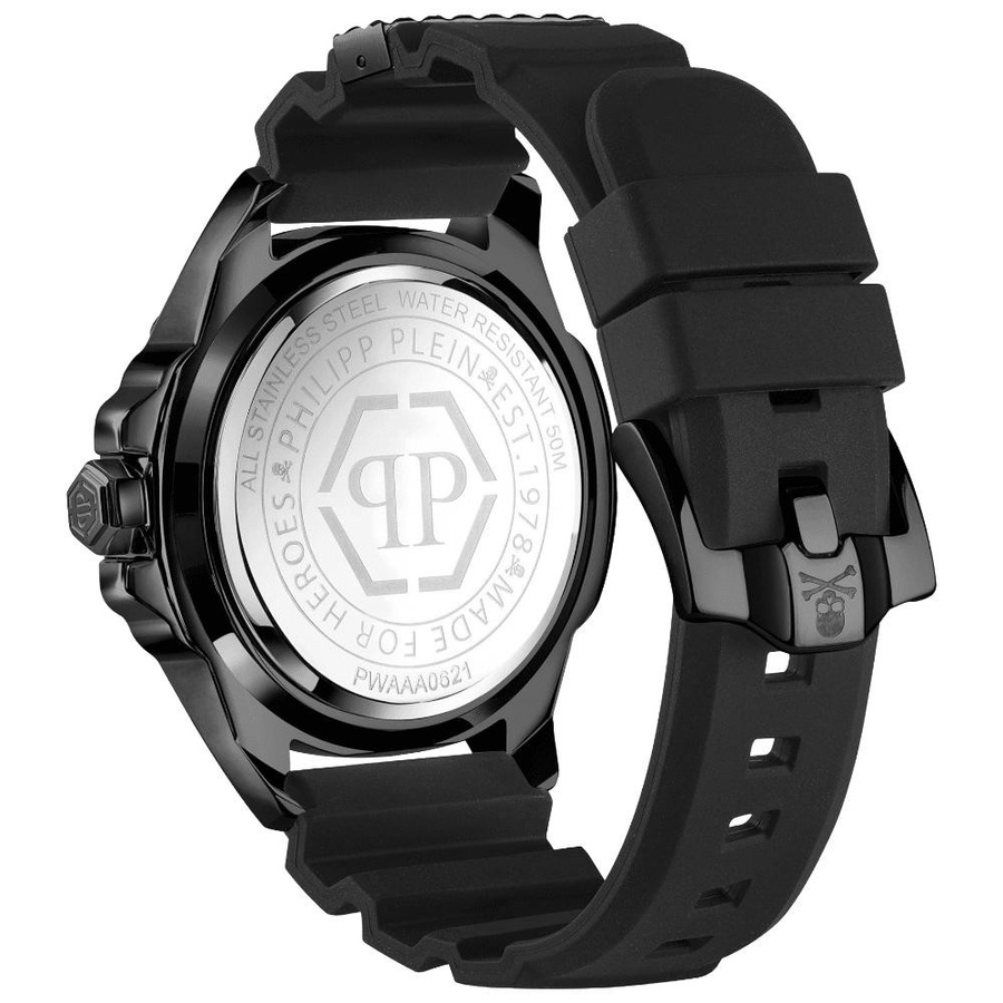 Philipp Plein Herrenuhr, Quarz, Edelstahl, Silikon, Schwarz, 44 mm - Bild 2
