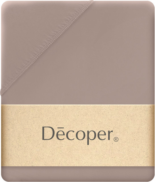 Decoper Mako-Feinjersey Spannbettlaken aus 100% Baumwolle, Farbe: Braun, B/L: 90 x 200 cm - Bild 1