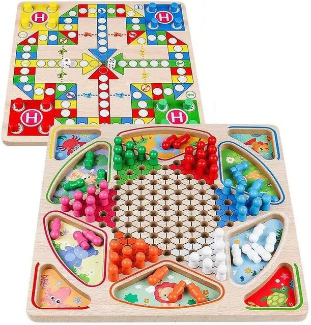 Binchi 2 in 1 Doppelseitiges Mini Schachspiel, Holz, ab 6 Jahren - Bild 1