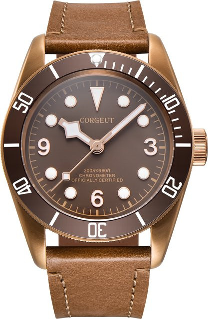 Corgeut Armbanduhr Automatik, 41 mm, Gold, Leder, Herren - Bild 1