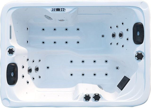 Tronitechnik Outdoor Whirlpool LEVANZO mit 41 Massagedüsen, 2,2kW Pumpe und 3kW Heizung, B/T/H: 190 x 135 x 77 cm, inklusive Treppe - Bild 1