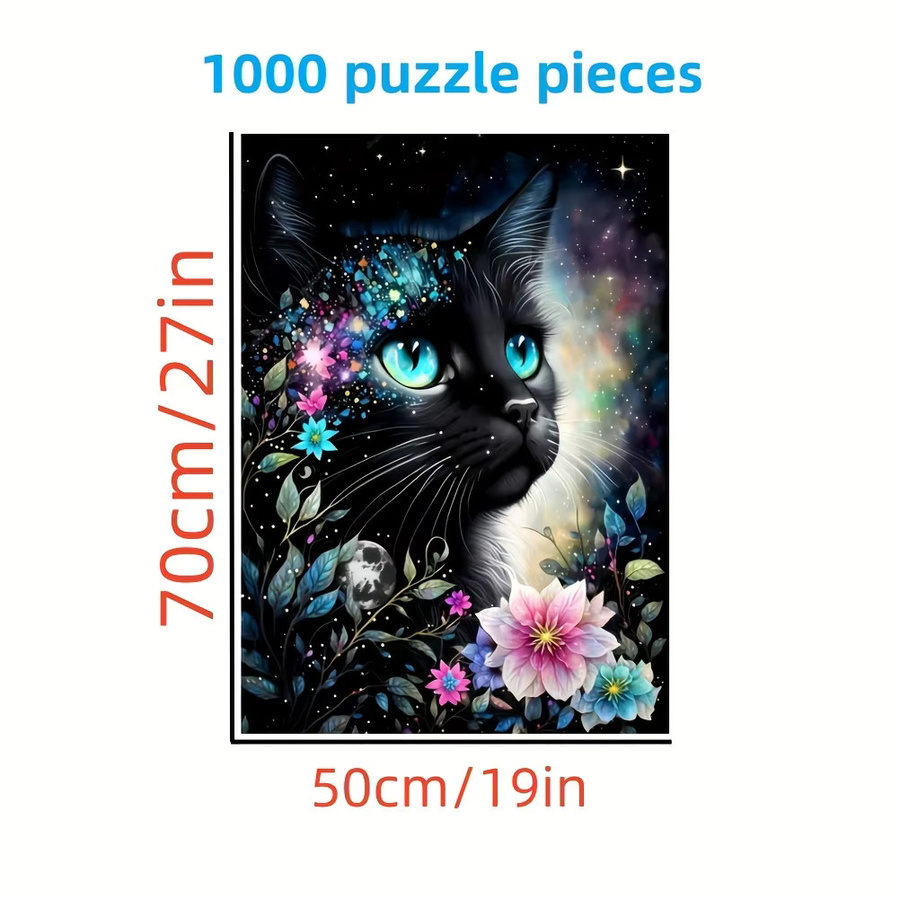 AZNM Puzzle, schwarze Katze mit blauen Augen, 1.000 Teile - Bild 2