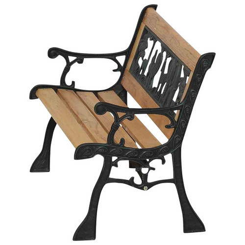SIENA GARDEN Kinderbank aus Metall und Holz in Beige, 2-Sitzer, B/H/T: 84 x 51 x 41 cm - Bild 3