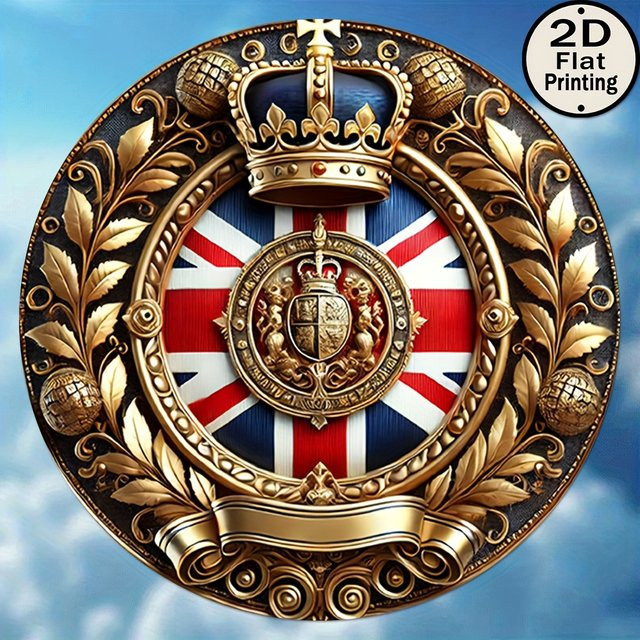 Potdemiel Aluminiumschild Union Jack Pride Vintage Design, Durchmesser: 20,32 cm, Mehrfarbig - Bild 1