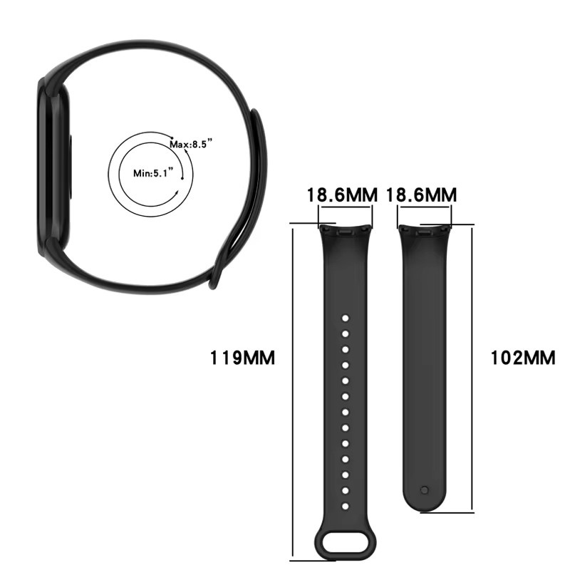 congdi Uhrenarmband Xiaomi Mi Band 8, Silikon, blue, Unisex - Bild 5