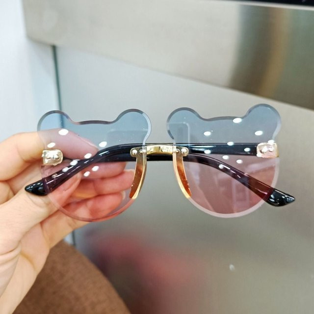 Sonnenbrille für Kinder, randlos, round, plastic, Cartoon-Bär - Bild 1