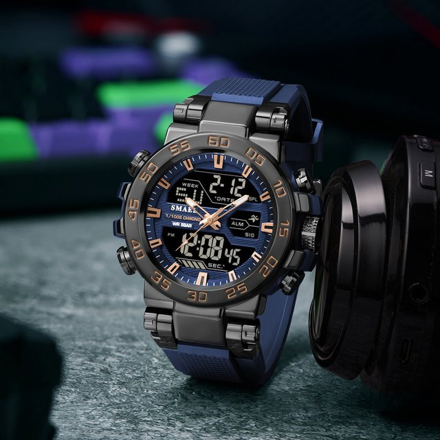 SMAEL Digitaluhr, Herren, Legierung, TPU-Armband, Schwarz - Bild 1