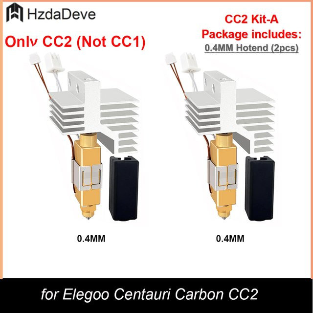 Elegoo Centauri Carbon CC2/CC1 Hotend-Kit für FDM-Drucker in Silber (0,2 mm, 0,4 mm, 0,6 mm) - Bild 1