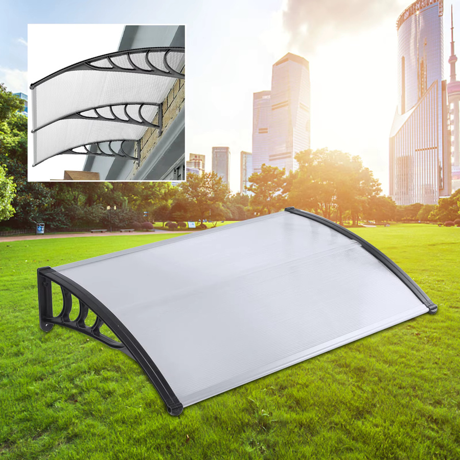 Bymaocar Vordertürüberdachung transparent, moderne Markisenüberdachung für Türen und Balkone, Breite: 200 cm - Bild 3