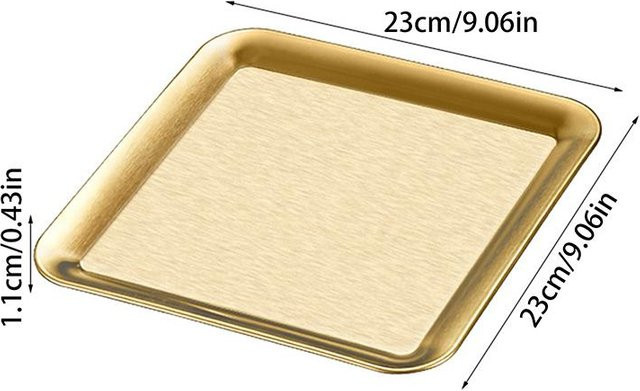 GCDHome Quadratisches Serviertablett aus Edelstahl in Gold - Bild 1