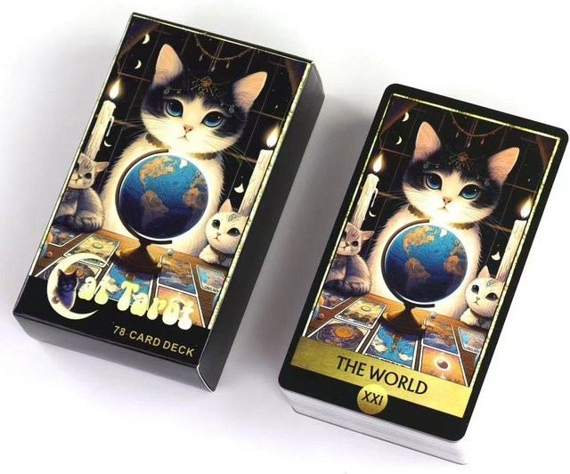 Katzen-Tarotkarten, Englische Version, 78-Karten-Deck, ab 14 Jahren - Bild 1