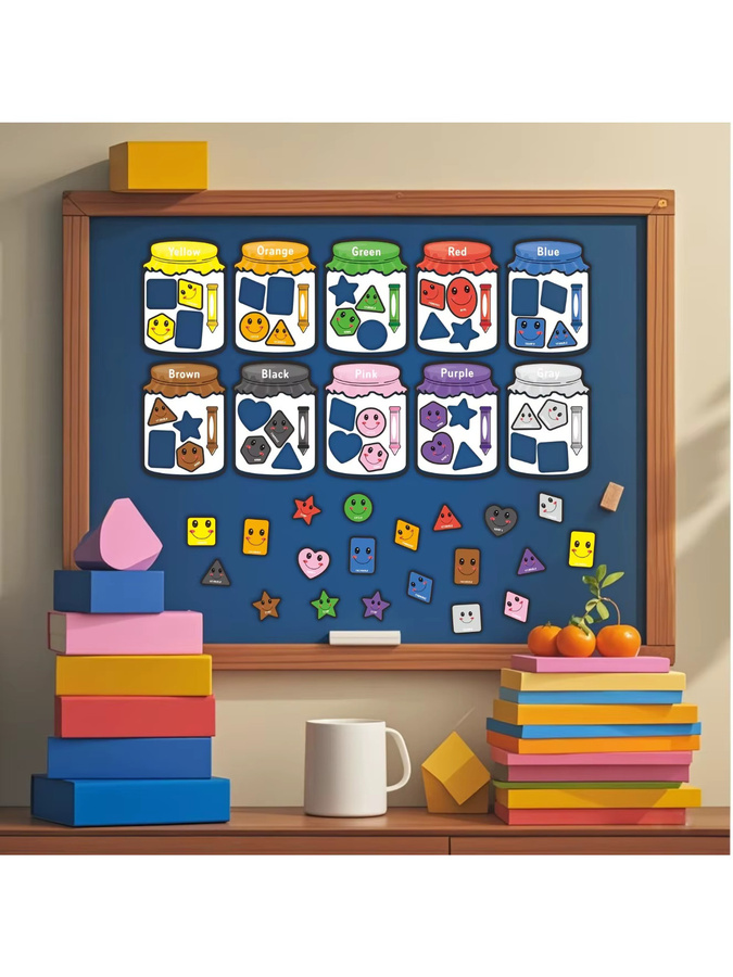 Magnetisches Wortkarten-Set in 10 Farben mit Bonbonflaschenform zur Klassifizierung und Geometrie-Zählung aus Kunststoff - Bild 4