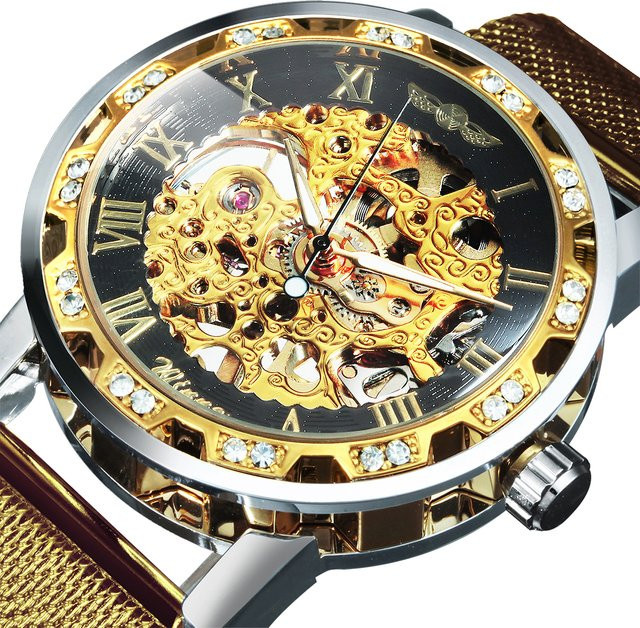 WINNER Armbanduhr, mechanisch, Gold, Edelstahl, Unisex - Bild 1