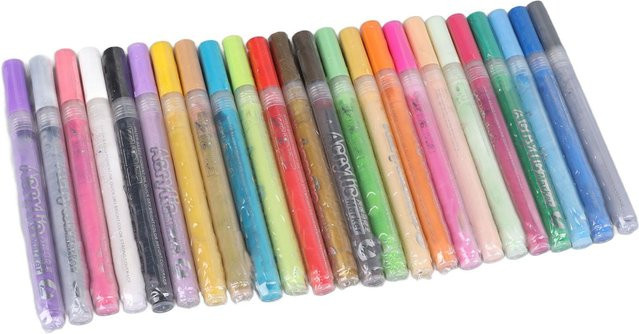 GoolRC Acrylmarker Set mit 24 Farben in Grau und Multicolour, wasserfeste und permanente Marker mit Bullet-Spitze zum Zeichnen und für Journaling - Bild 1