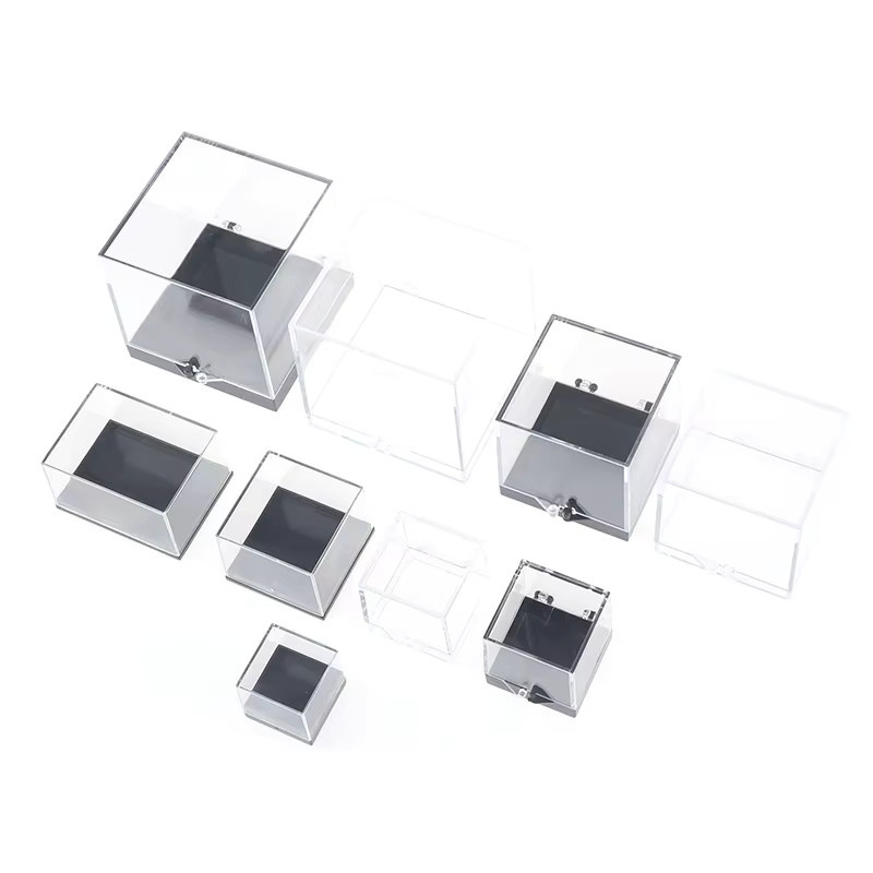 ZTOYL Aufbewahrungsbox mit Deckel, Edelstein-Display, Münzbehälter, transparenter Behälter, Mini-Quadratwürfel, Acryl-Etui, 1 Stück - Bild 3