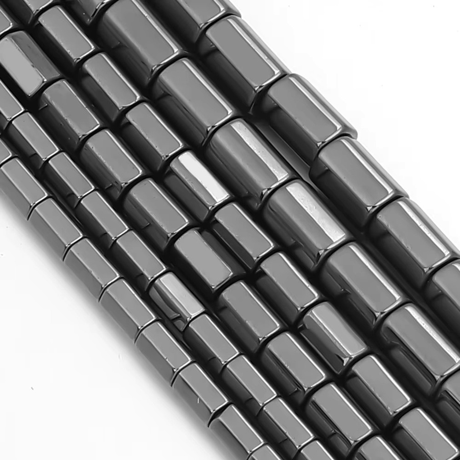 louleur Perlen Hämatit, Sechseckige Gerade Rohr Spacer, Schwarz, Unisex - Bild 5