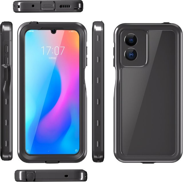 Stoßfeste 2-in-1 Schutzhülle für Motorola Moto G 5G 2025, G Play 2024 und 2026 in Schwarz, Wasserdichte TPU/PC Handyhülle mit Rüstungsschale - Bild 1