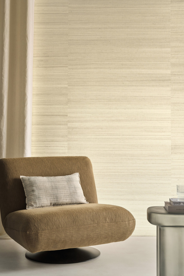 Omexco Tapete Wallpaper Yard VIR3001 in Beige mit abstraktem Streifenmuster aus Vlies und Textil - Bild 1