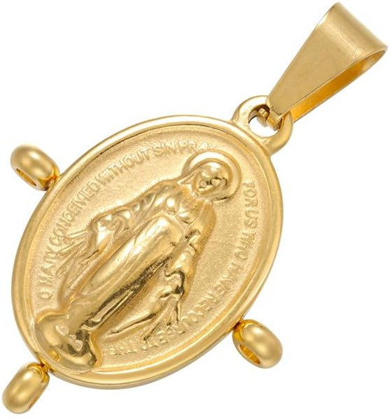 ZHUKOU Anhänger Jungfrau Maria, Messing, Gold, Damen - Bild 1