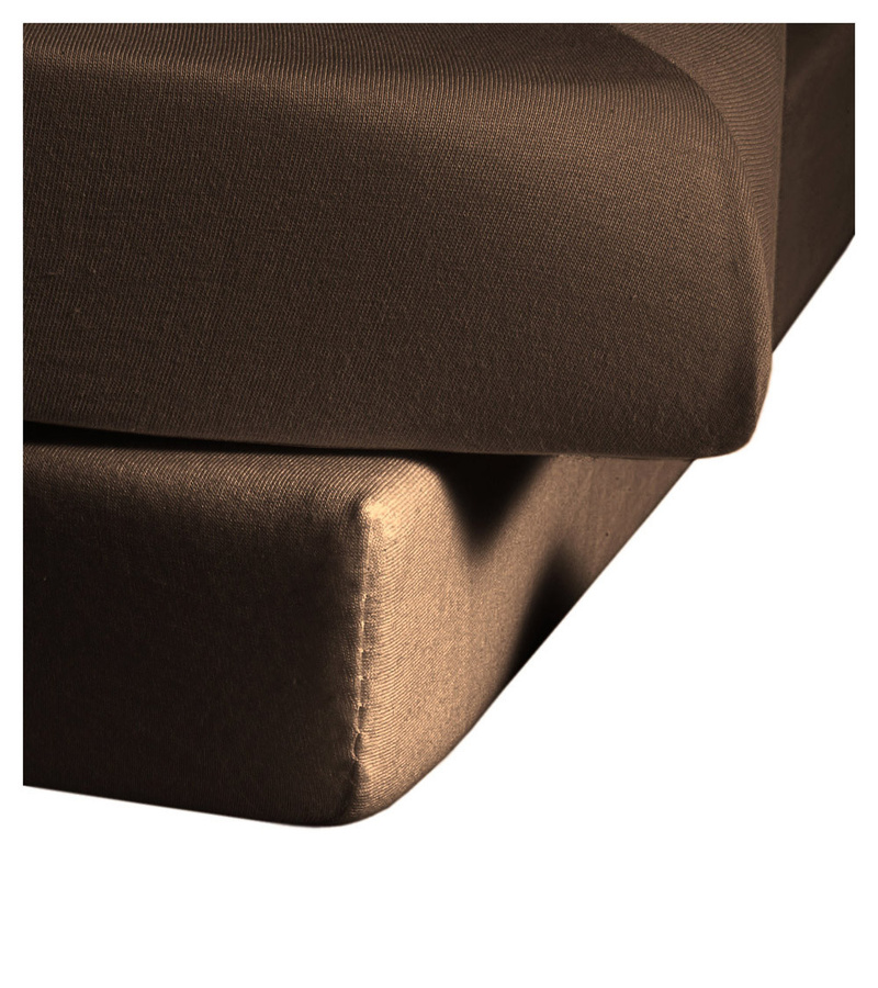 Fleuresse Fein-Jersey Spannbetttuch Bettlaken aus Jersey mit Elastan, Farbe: Schoko, Breite: 140 cm, Länge: 200 cm - Bild 1