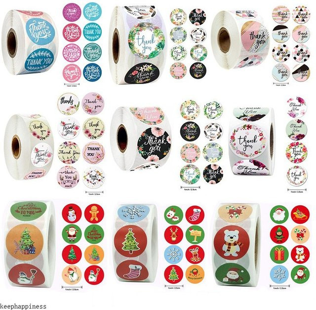500 Stück Washi Tape Aufkleber und Etiketten für Halloween und Weihnachten in Multicolour zur Dekoration von Geschenkkartons, Kunstbüchern und Partys - Bild 1