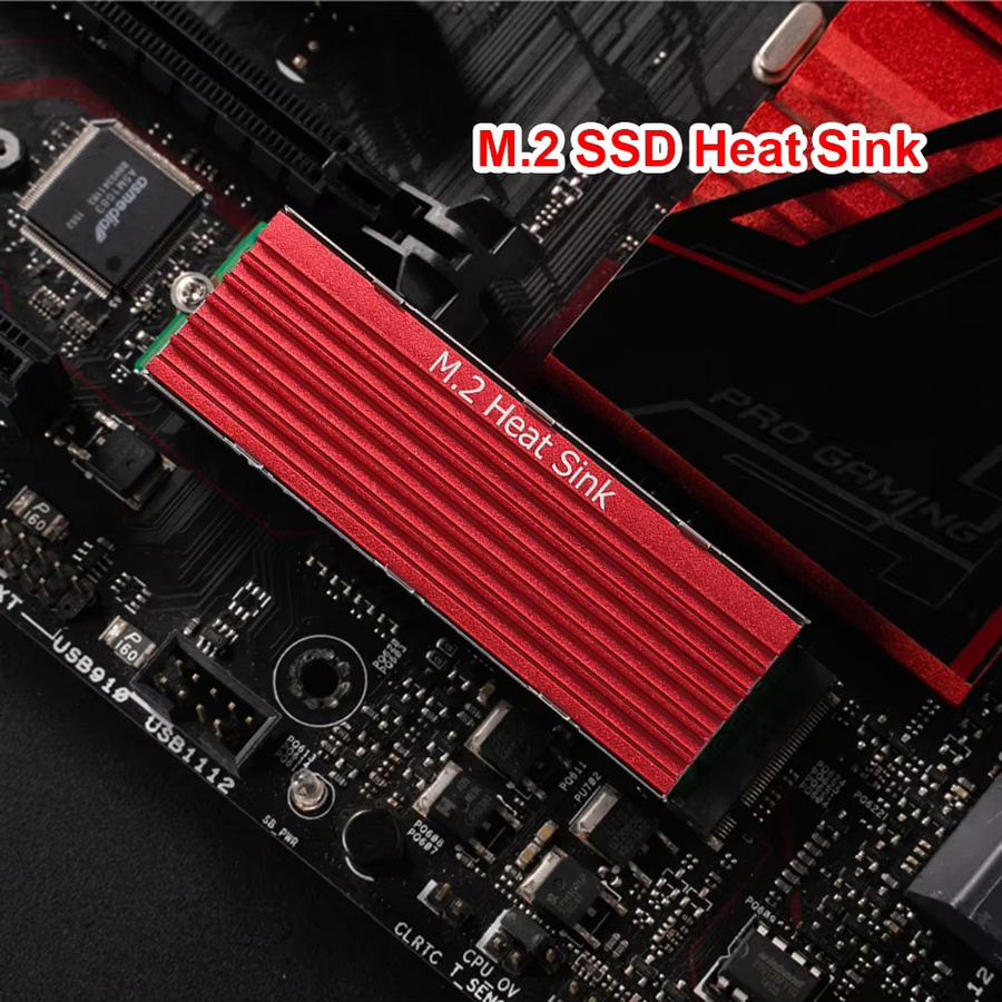Ninth World M.2 2280 NVMe SSD Kühler aus Aluminium in Silber mit Wärmeleitpad für Desktop PC und PS5 - Bild 3