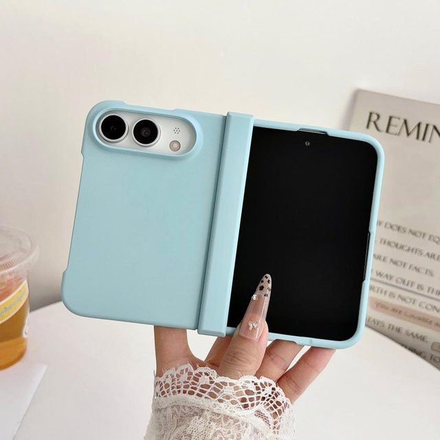 Market-5 Ultra Luxus Süßigkeiten Schutzhülle für iPhone Ultra in Blau, Mattes Case aus hartem PC mit Faltscharnier-Schutz - Bild 1