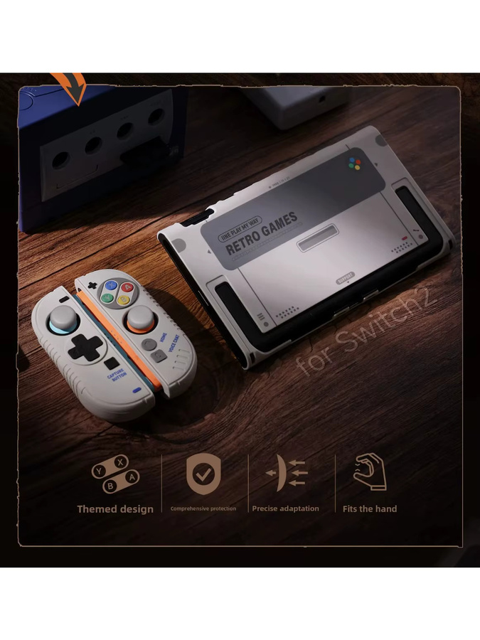IINE Switch 2 Controller-Schutzhülle aus Silikon mit Joystick-Kappen und Hauptgeräte-Schutzschale in Weiß - Bild 3