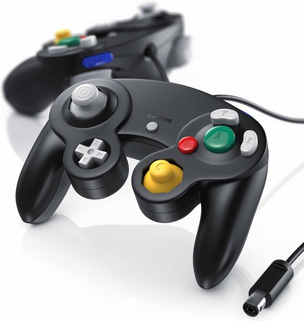 CSL 2er Set Nintendo Controller Gamepads in Schwarz für GameCube und Wii mit Vibrationseffekten und ergonomischem Design - Bild 1