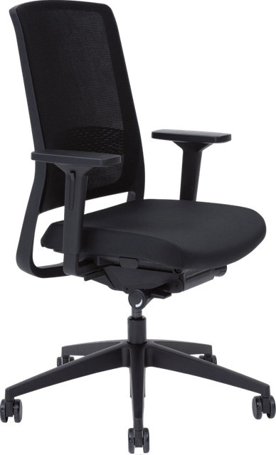 Gispen Zinn Smart NPR Bürostuhl in Schwarz mit Mesh-Rückenlehne und Armlehnen - Bild 1
