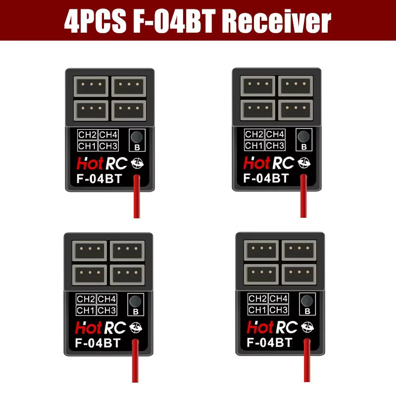 HOTRC F-04BT 2,4GHz 4CH PWM-Empfänger mit Gyroskop, Mini-RX, 1/2/4 Stück - Bild 5