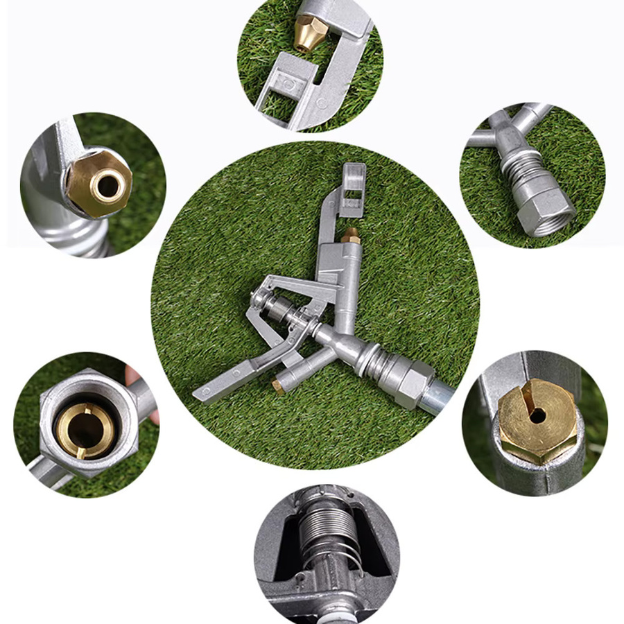 Pengliu Rotary Rocker Arm Bewässerungs-Sprinkler aus Zink-Legierung in Silber, DN25 - Bild 6