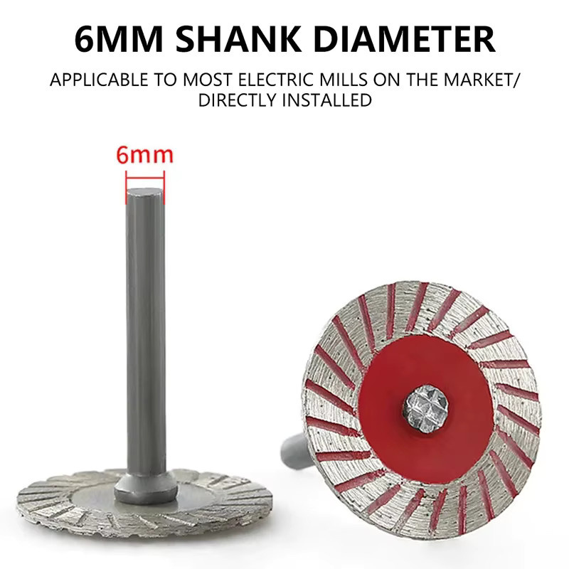 SHENGMEIYU Diamant-Trennscheibe als Kreissägeblatt für Holz, Metall und Stein in Rot, Durchmesser: 40 mm, Schaft: 6 mm - Bild 2