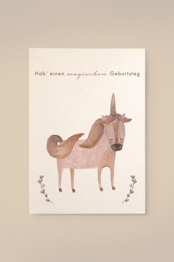 Leevje Einhorn Karte Magischer Geburtstag aus Holzschliffpappe in Weiß und Multicolour - Bild 1
