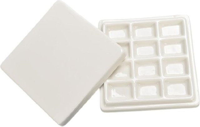 Keramik Farbpigment Palette mit 12 Feldern in Titanium White für Aquarellfarben und Künstler - Bild 1