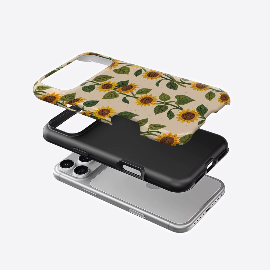 Robuste magnetische Sonnenblumen-Rebe Handyhülle für Apple iPhone 17 16 15 14 13 Pro Max Plus, mehrfarbig - Bild 2