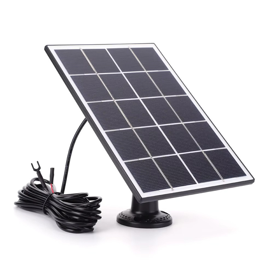 VODOOL 20W Solarpanel Wasserdichtes Solarladegerät mit 360 Grad verstellbarer Wandhalterung und 3 Meter Kabel für Ring Video Doorbell 4/3/3 Plus/2 in Schwarz - Bild 3