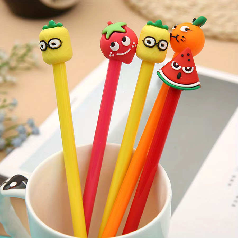 TWBEB 4er-Set ergonomische 3D-Frucht-Kugelschreiber in Multicolour für Schule und Büro - Bild 2
