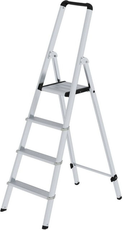 MUNK Aluminium-Stehleiter ML einseitig begehbar, 4 Stufen, Silber - Bild 2