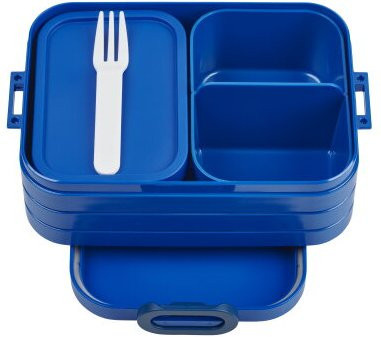 Mepal Bento Lunchbox Take a Break midi in Vivid Blue mit Besteck und Trennfächern - Bild 1