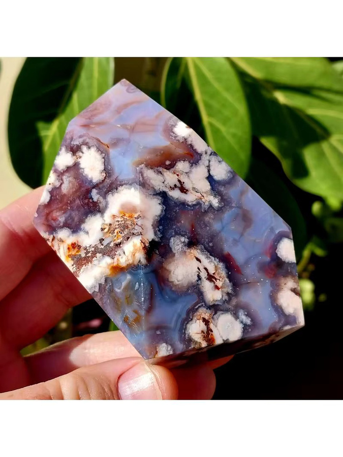 Natürlicher blauer Blumenachat in Freiform von CrystalHola - Bild 6