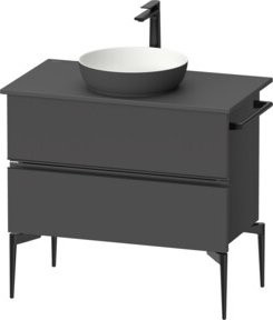 Duravit Sivida Konsolen-Waschtischunterbau bodenstehend in Grau Matt, B/T/H: 84,5 x 54,8 x 47,5 cm - Bild 1