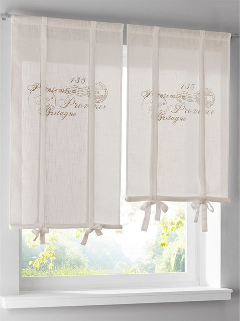 Heine Home Bändchenrollo Graphic in Weiß, semi-transparent, Polyester - Bild 1