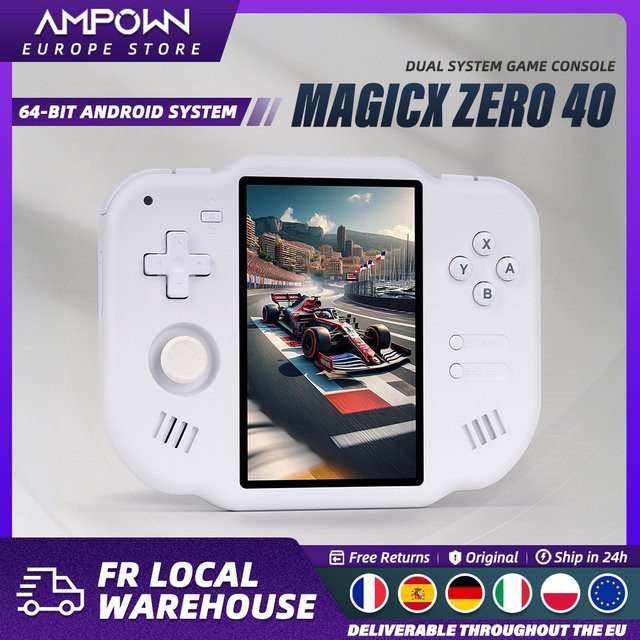 AMPOWN ZERO 40 Handheld Spielekonsole mit 4 Zoll IPS Multi-Touchscreen, Android A133P, WiFi und Vibrationsmotor - Bild 1