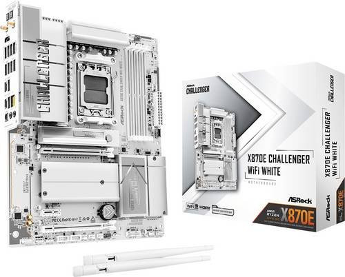 ASRock X870E Challenger WiFi White ATX Mainboard mit AMD AM5 Sockel - Bild 1
